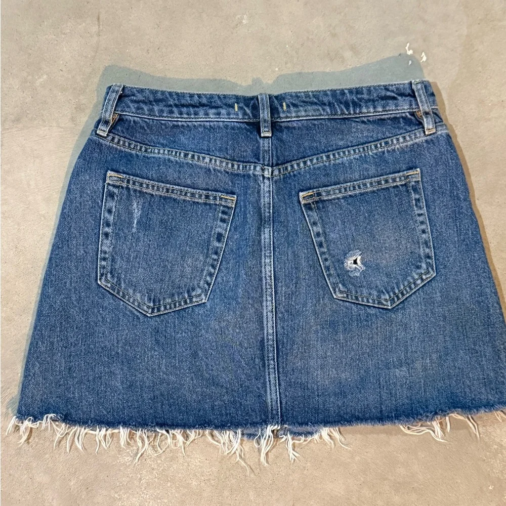 We The Free Harvey Distressed Blue Mini Skirt - Picture 4 of 6